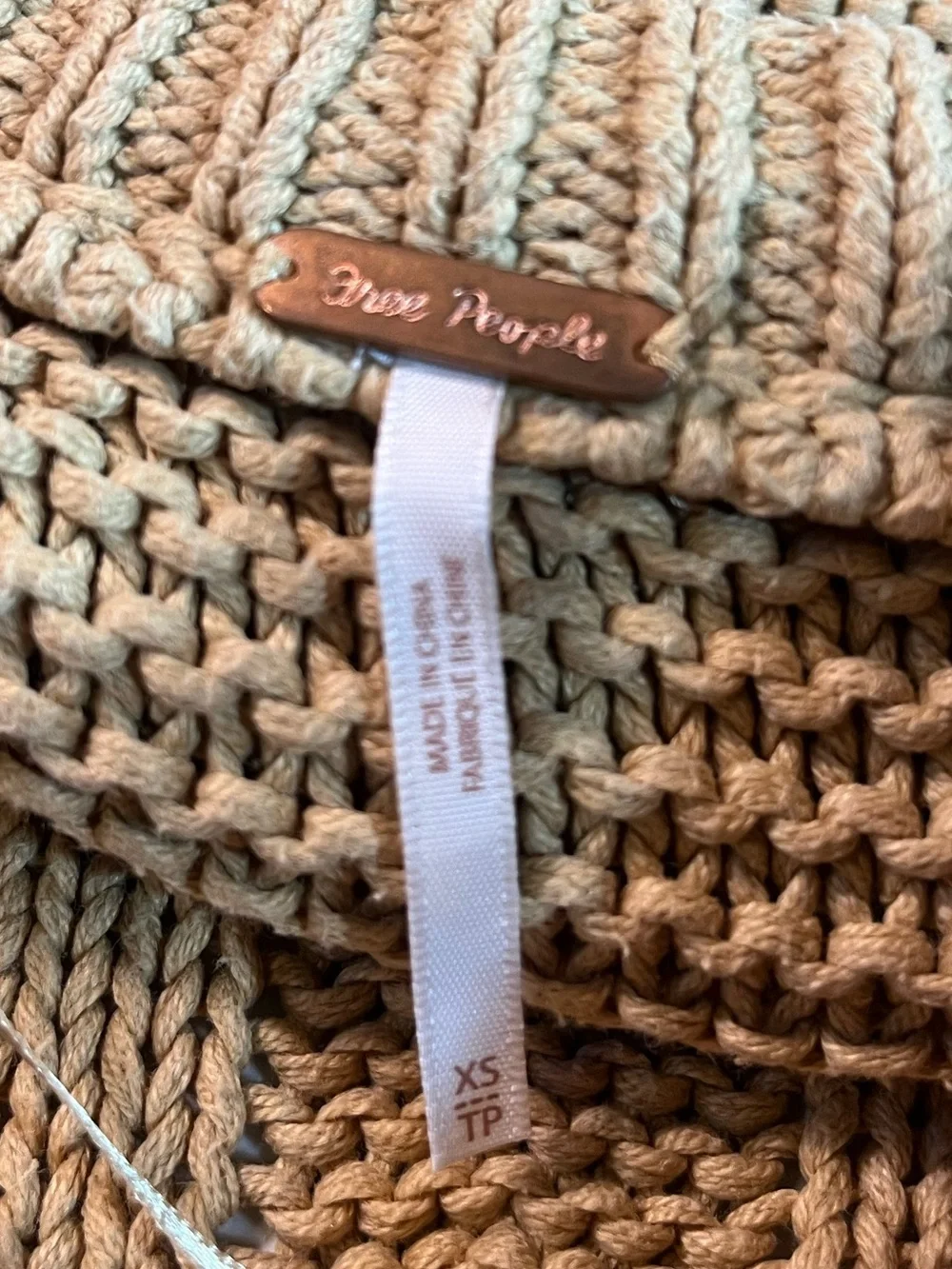 Free People Dream Cable Crewneck Sweater